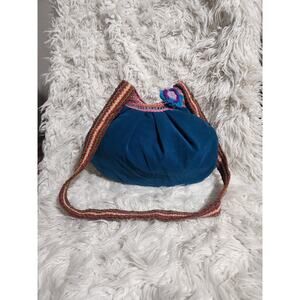 VTG velvet and knitted shoulder bag